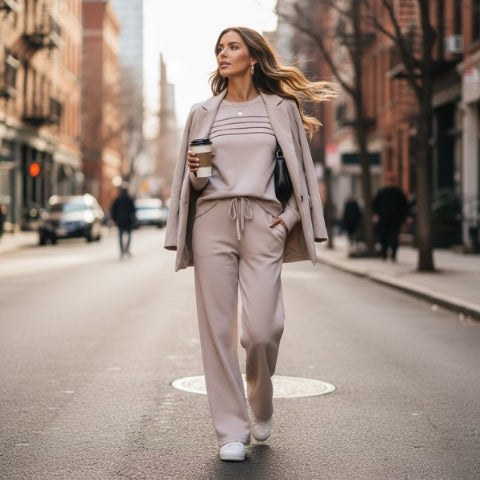 Clariselle Soft Set — Completo Donna Top e Pantaloni in Tessuto Morbido
