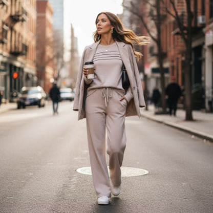 Clariselle Soft Set — Completo Donna Top e Pantaloni in Tessuto Morbido