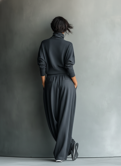 Completo Strick Pantaloni Larghi