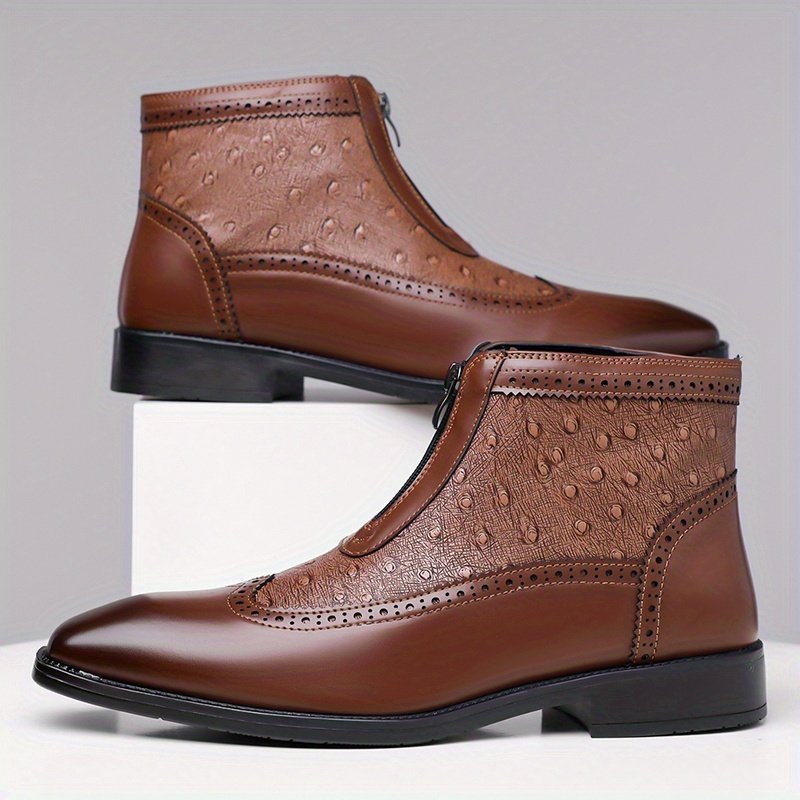 Clariselle Belmont — Stivali con Texture Struzzo e Zip Frontale