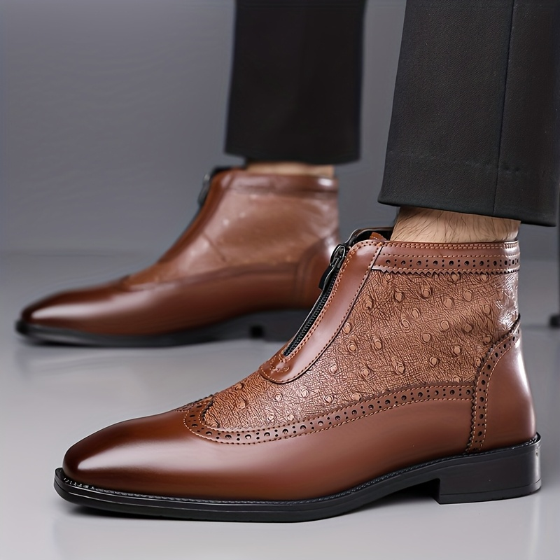 Clariselle Belmont — Stivali con Texture Struzzo e Zip Frontale