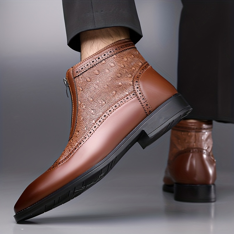 Clariselle Belmont — Stivali con Texture Struzzo e Zip Frontale
