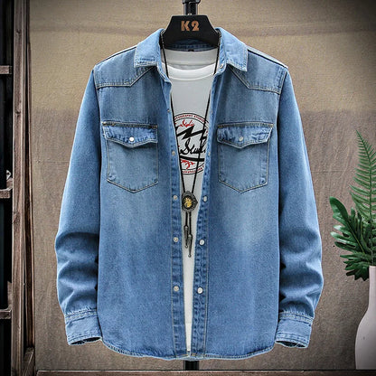 Clariselle Giacca di Jeans Uomo in Puro Cotone