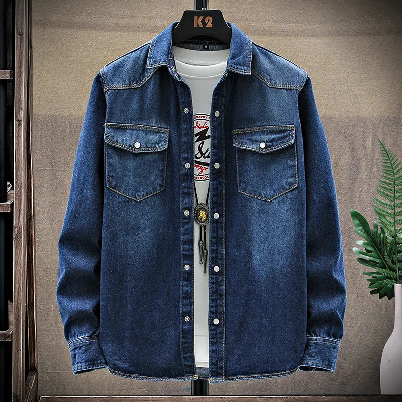 Clariselle Giacca di Jeans Uomo in Puro Cotone
