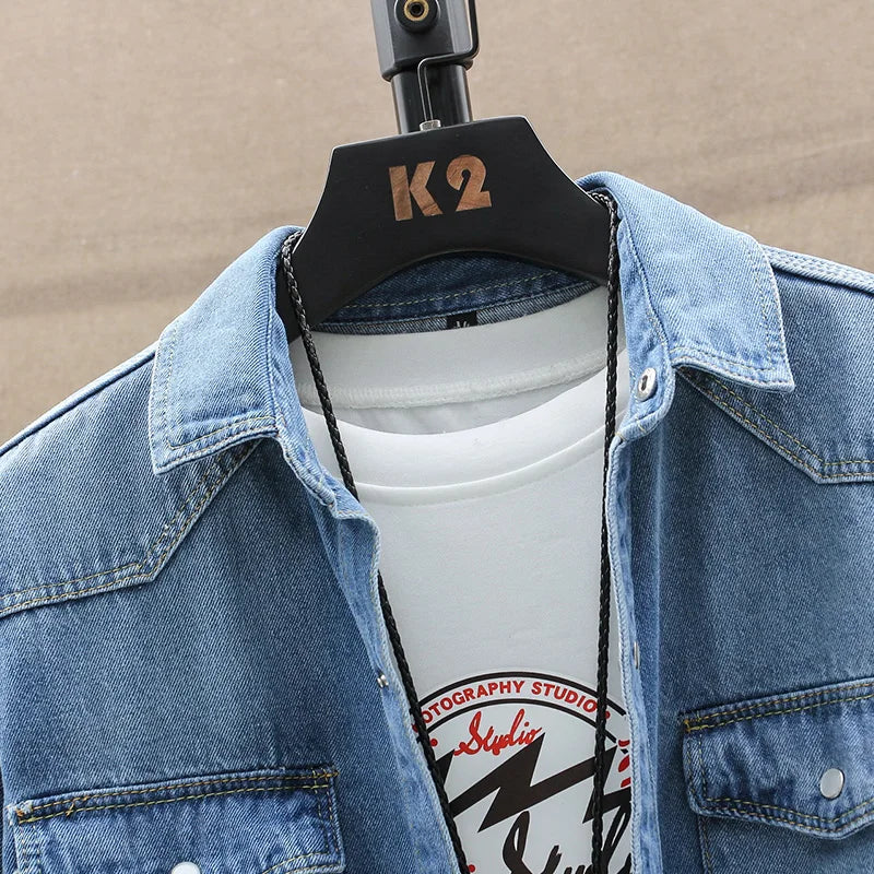 Clariselle Giacca di Jeans Uomo in Puro Cotone